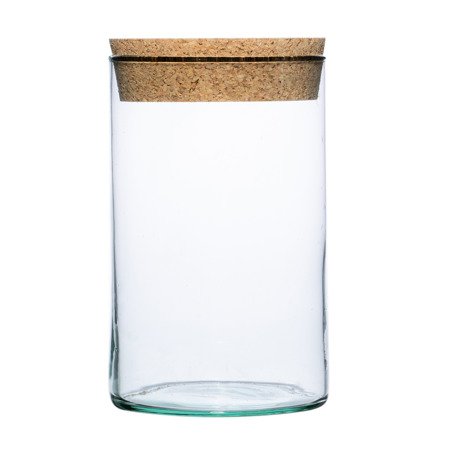 Szklany wazon Cylinder+korek H:20cm D:12,5cm