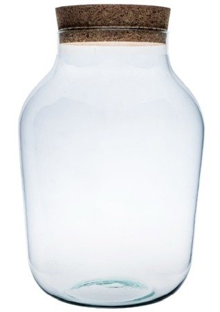 Szklany wazon słój W-456B+korek H:33cm D:23cm